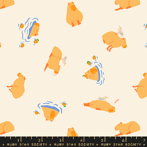 Animal Animal Capybara in Natural RS5164 11 - Ruby Star Society Sold by the Half Yard